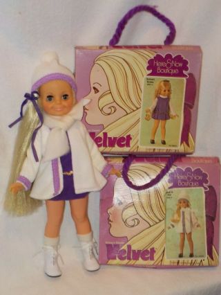Vintage Ideal Velvet Grow Hair Doll From The Crissy Family W/2 Outfits