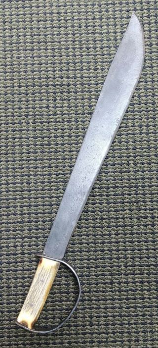 CIVIL WAR CONFEDERATE D - GUARD BOWIE KNIFE MACHETE SWORD ANTLER GRIP - NR 10556 2