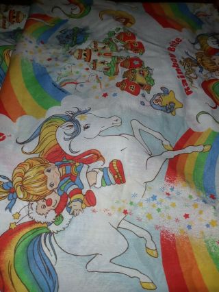 Vintage 1963.  Rainbow Brite Fitted Sheet Fabric Twin