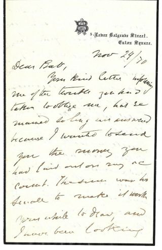 Civil War General Adam Badeau Autograph Letter Signed 1870 To General Babcock