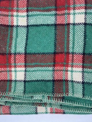 Vintage Tartan Plaid Wool Blanket Throw 44 X 62 Unlabeled