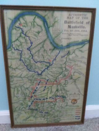 U.  S.  Civil War Map Of The Battlefield Of Nashville Tn Wilbur Foster Dec1864 Orig