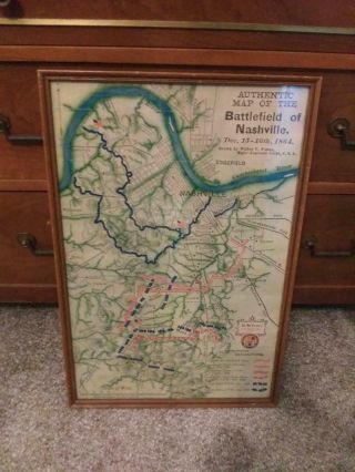 U.  S.  CIVIL WAR MAP OF The Battlefield of Nashville Tn Wilbur Foster Dec1864 Orig 2