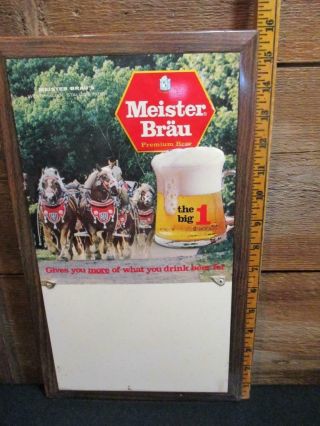 Vintage Meister Brau Beer Sign - Calendar Chicago & Toledo