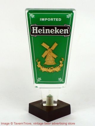 1970s Holland Heineken Imported 6¼ " Acrylic Tap Handle Tavern Trove