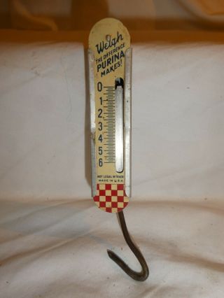 Vintage Purina Hanging Scale Farm Pet Food Feed Advertising - Really