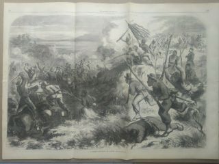 A Negro Regiment In Action By Thomas Nast 1863 Vintage Print
