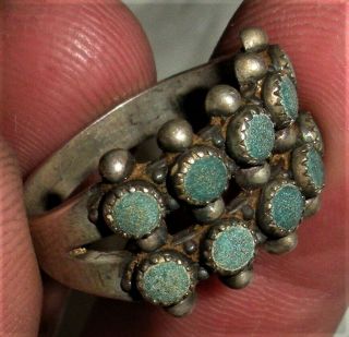 Vintage Navajo / Zuni Turquoise Sterling Silver Ring Vafo