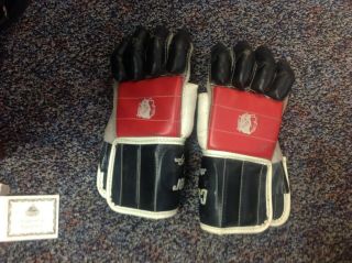 Vintage Cooper Bh 27 Blackhawks Leather Hockey Gloves