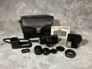 Vintage Asahi Pentax Auto 110 Mini Camera With Lenses,  Winder,  Flash