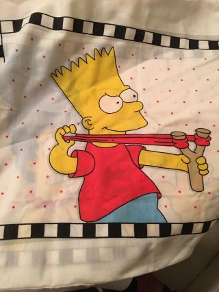 VINTAGE The Simpsons Twin Bed Sheet Set Flat & Fitted,  Pillowcase Fabric 90s TV 2