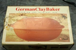 Vintage West Germany Scherurich Schlemmertoft No.  1 Clay Baker Dutch Oven - Origi