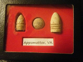 Old Rare Antique Civil War Relic Bullets Csa & Us Miniballs Appomattox Va