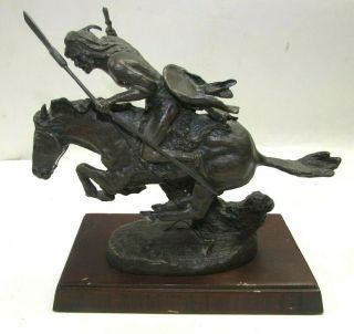 1988 Frederick Remington " The Cheyenne " Bronze Sculpture Franklin Small