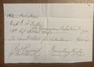 1862 - 13th Illinois Infantry Captain Dutton Sycamore Il.  Civil War Document