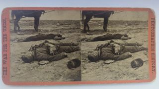 Civil War Stereoview Of Dead Confederate Soldiers At Petersburgh,  1865,  By Brady