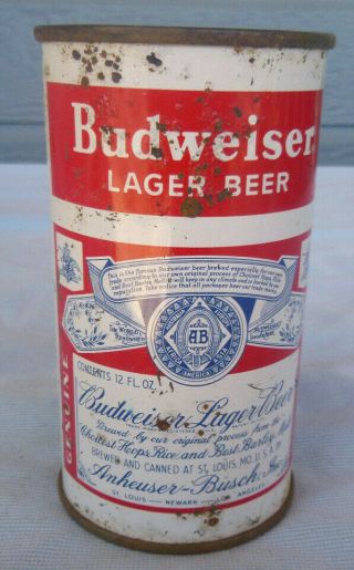 Vintage Budweiser Beer Can Flat Top Anheuser Busch St.  Louis Newark Los Angeles