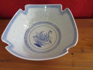 Blue&white Chinese Rice Pattern Large Porcelain Serving Bowl