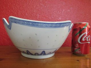 Blue&White Chinese Rice Pattern large porcelain serving bowl 3