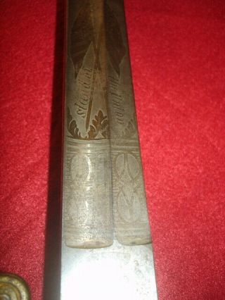 CIVIL WAR M1850 FOOT OFFICERS SWORD,  WARNOCK & CO.  STAND BY THE UNION ON BLADE 4