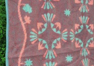 Biederlack Southwestern Aztec Print Blanket Plush Acrylic Pink Green 78 X 58