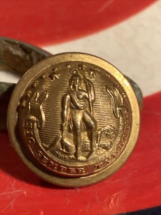 Non Dug Post Civil War Virginia State Seal Coat Button Staff