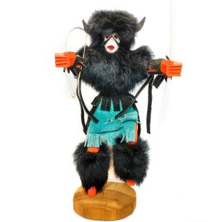 Vintage Hand Crafted 12 " Tall Buffalo Warrior Kachina Doll Artist Signed J.  L.