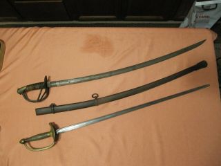 2 Civil War Swords One Ames Us Army Nco The Other Confederate Cavalry F P Made