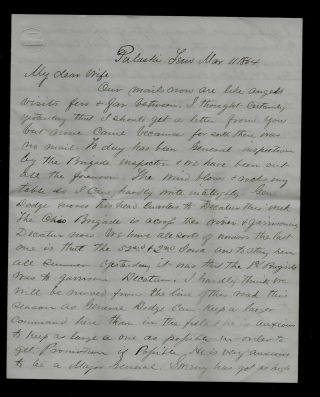 Civil War Letter - 52nd Illinois Infantry,  Negro Regiments,  Content Pulaski,  Tn
