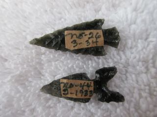 Two Old California Arrowheads With Docs - - Nr