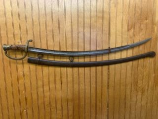 Civil War Period Mounted Artillery Sabre & Scabbard - French Manufactured