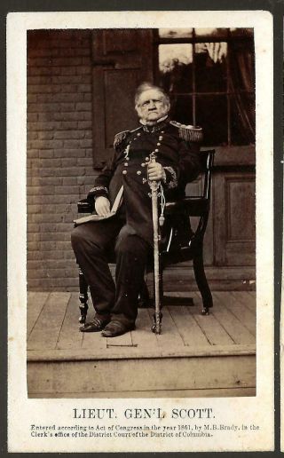 Civil War Era Cdv Union General Winfield Scott
