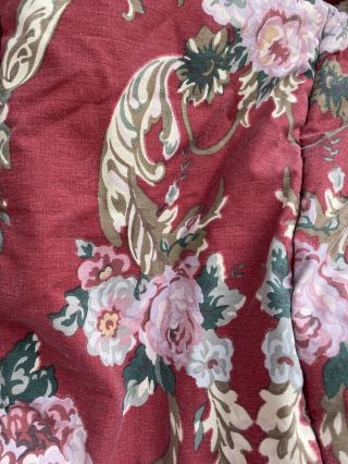 Vtg Ralph Lauren Retired Queen/full Comforter Made Usa Red Floral Reversible