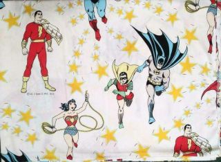 Dc Comics 1977 Vintage Twin Flat Sheet Only Flash Batman,  Robin,  Superman
