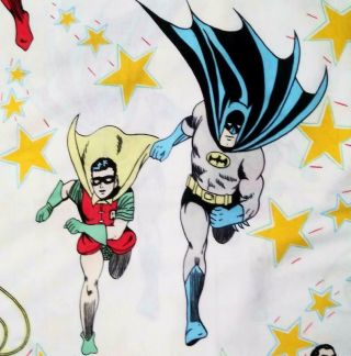 DC Comics 1977 Vintage Twin Flat Sheet Only Flash Batman,  Robin,  Superman 3