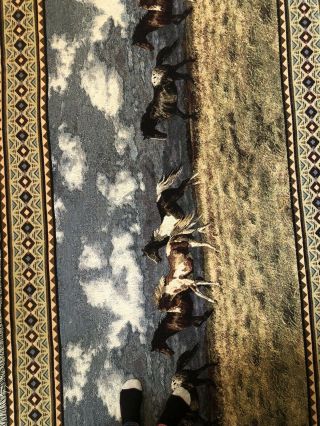 C.  Cummings Wild Horses Extra Large Blanket Throw Wall Tapestry Art,  pre - owned 2