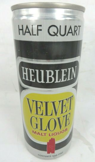 Heublein Velvet Glove Malt Liquor Half Quart Beer Can Theo Hamm St Paul Mn Vintg