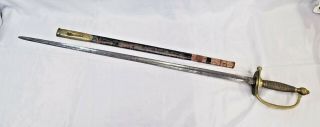 1861 Collins & Co Civil War Foot Officer Sword & Scabbard - Liberty Or Death