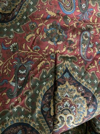 Ralph Lauren Equestrian Paisley Full Queen Comforter Bed Spread Quilt Italy Red