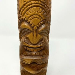 Tiki Hand Carved Wood Wooden Carving Totem Pole Statue Hawaiian Style