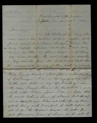 Civil War Letter - Assistant Surgeon General Grant 