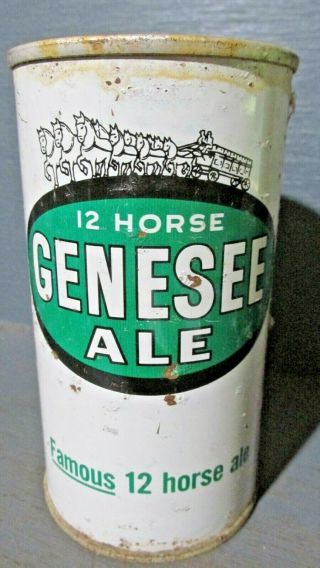 1963 Genesee 12 Horse Ale_ Zip Tab_ Steel Beer Can - [read Description] -
