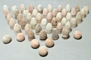 A Population Of (50) Fantastic Civil War Relic Dropped Bullets,  (unfired)