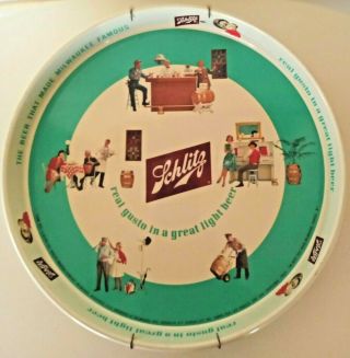 Early 1960s Schlitz Real Gusto In A Light Beer Tray