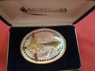 Vintage Montana Silversmith Belt Buckle " End Of The Trail " Silver Plated Nib