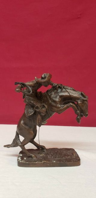1988 Frederick Remington " The Broncho Buster " Bronze Franklin (ffeb - 12 - 020)
