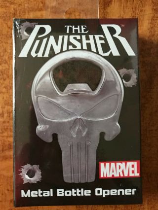 Punisher Logo Marvel Comics Metal Sculpted Magnetic Bottle Opener Diamond