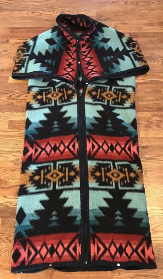 Vintage Biederlack Southwest Aztec Blanket Sleeping Bag Cuddle Wrap