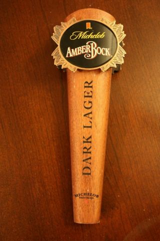 Michelob Amber Bock Dark Lager Wood And Metal Beer Tap Handle