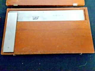 Vtg Bs Brown & Sharpe Precision 12 " Square No 540 Wood Box Machinist Tool